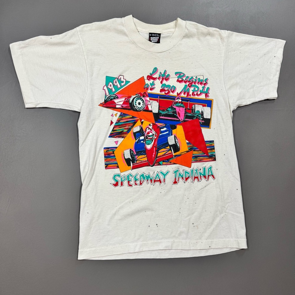 Vintage 1993 Speedway Indiana Racing Tee Single Stitch USA Fits S
